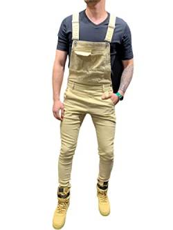 Pejihota Herren Overalls Denim Lätzchen Schwarz Jumpsuit Mode Buchstaben Verstellbare Arbeitskleidung Slim Fit Jumpsuit mit Taschen (as3, alpha, l, regular, regular, Khaki) von Pejihota