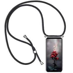 PekaTech Schutzhülle für Huawei Mate 10 Pro mit Umhängeband, Cover Transparent Silikon TPU Bumper Schutzhülle mit verstellbarem Band Telefon Lanyard Case für Huawei Mate 10 Pro Halsband - Schwarz von PekaTech