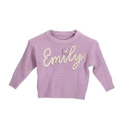 Pekdi Personalisierte Name Pullover für Baby Kleinkind Benutzerdefinierte Hand Bestickt Baby Pullover Weihnachten Handmade Geschenke für Kleinkinder Mädchen Jungen Kinder von Pekdi