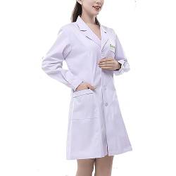 Pekdi Personalisierter Laborkittel Individuell bestickter Name Weißer Laborkittel Kostüm für Männer Frauen Langarm Labor Uniformen mit 3 Taschen von Pekdi