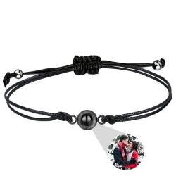 Personalisierte Foto Armband Projektion Armbänder mit Bild, 100 Sprachen Ich liebe dich Projektion Armband Matching Armbänder für Paare Love Bracelet Schmuck Geschenke für Freund von Pekdi