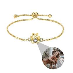 Personalisierte Foto Armband Projektion Armband mit Bild Hund Katze Paw Print Armband Pet Photo Armband Ich liebe dich Armband 100 Sprachen Pet Memorial Schmuck Geschenke für Hund Katze Mama Papa von Pekdi