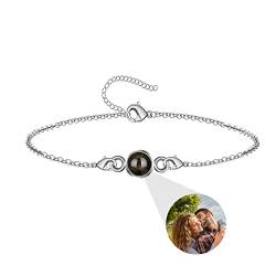 Personalisiertes Foto Armband Bild Projektionsarmband mit Foto Kreis Foto Projektion Armbänder mit Bild im Inneren Beziehung Freundschafts Paare Ich liebe dich Armbänder für Ihn Sie von Pekdi