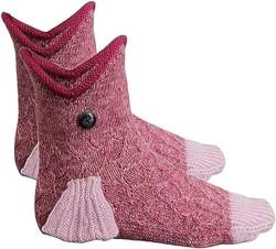 Knit Cute Shark Socks - 3D Alligator Socks - Knit Animal Crocodile Socks,Novelty Knit Crocodile Floor Socks Shark Socks,Winter Warm Thick Crocodile Floor Socks - Unisex (Carp) von Pelinuar