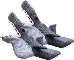 Knit Cute Shark Socks - 3D Alligator Socks - Knit Animal Crocodile Socks,Novelty Knit Crocodile Floor Socks Shark Socks,Winter Warm Thick Crocodile Floor Socks - Unisex (Shark) von Pelinuar