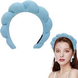 Mimi and Co Spa Headband for Women, Sponge & Terry Towel Cloth Fabric Head Band for Skincare,Non-Slip Soft Hair Hoop,Soft & Absorbent Materialm, Makeup Removal (Blue) von Pelinuar