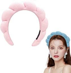 Mimi and Co Spa Headband for Women, Sponge & Terry Towel Cloth Fabric Head Band for Skincare,Non-Slip Soft Hair Hoop,Soft & Absorbent Materialm, Makeup Removal (Pink) von Pelinuar