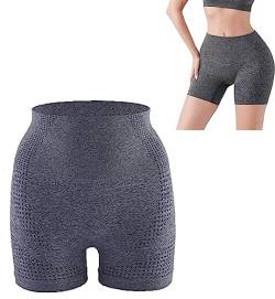 Pelinuar SHAPERMOV Ion Shaping Shorts - Comfort Breathable Fabric,Tummy Control Butt Lifting Shorts,Fiber Restoration Shaper,Butt Lifting Shorts for Women (Dark Gray, L/XL: 65-90kg) von Pelinuar