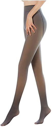 Winter Warm Fleece Lined Tights for Women Warm Fake Translucent Nude Tights Fleece Pantyhose (No Fleece/85g, Black) von Pelinuar