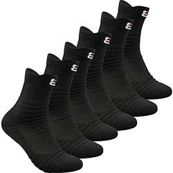 Pelisy Herren Sneaker Socken 6 Paare Baumwolle Atmungsaktive Anti Rutsch Quarter Sportsocken für Running & Basketball von Pelisy