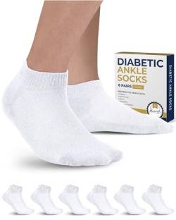 Pembrook Diabetiker Knöchelsocken für Damen und Herren - 6 Paar Low Cut Nahtlose Diabetiker Socken Damen | Diabetiker Socken für Herren von Pembrook