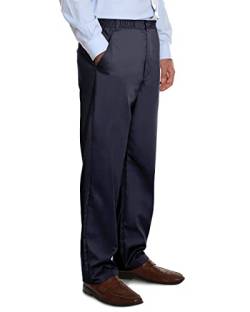 Pembrook Herren-Hose mit elastischer Taille für Senioren – Adaptive Herrenhose für ältere Menschen mit Reißverschluss und Knopf, navy, XXL von Pembrook