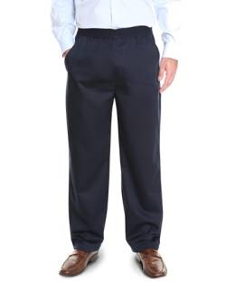 Pembrook Herren-Hose mit elastischer Taille für Senioren – ältere Menschen, elastische Taille, bequeme Passform, elastische Taille für Herren, Marineblau, XXL von Pembrook