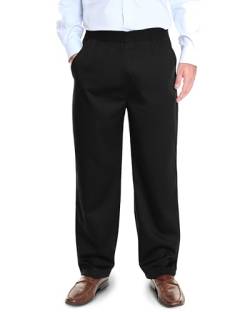 Pembrook Herren-Hose mit elastischer Taille für Senioren – ältere Menschen, elastische Taille, bequeme Passform, elastische Taille für Herren, Schwarz, Mittel von Pembrook