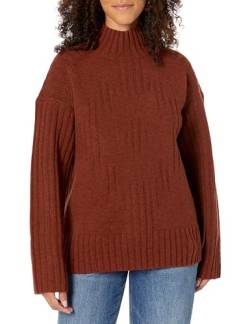 Pendleton Damen Oversized Lammwolle mit Stehkragen Pullover, Ziegelrot, Groß von Pendleton