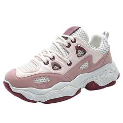 Laufschuhe Damen Turnschuhe Freizeit Sneaker Dämpfung Leichte rutschfeste Atmungsaktive Sportschuhe Fitness Schuhe Pink 36 EU von PengGengA
