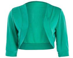 PengGengA Damen Bolero Jacke Schulterjacke Freizeit Kurzes Jäckchen 3/4 Ärmel Cardigan Shrugs Tops Grün 5XL von PengGengA