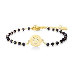 PengJin Woman Taurus Pendant Bracelet, Hypoallergenic Copper Black Beads Twelve Constellation Chain, Best Choice for Girls’ Birthdays and Anniversaries von PengJin