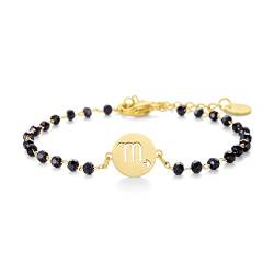 PengJin Women's Scorpio Bracelet, Anti-Allergic Copper Black Beads Twelve Constellation Chain, Best Choice for Girls' Birthdays and Anniversaries von PengJin