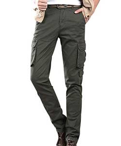 Cargohose Herren Cargo Hose Militär Hosen Stretch Pants Arbeitshose Cargohosen Lang Männer Skinny Herrenhose Slim Fit Mit Seitentaschen Outdoor Freizeithose Kampfhose Wanderhose Übergrößen Grün 38 von Pengniao