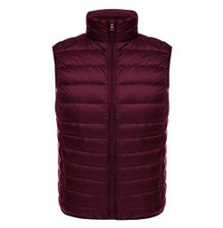 Daunenweste Herren Leicht Leichte Steppweste Herren Weste Daunen Ärmellose Dünne Light Winter Slim Fit Daunenjacken Ärmellos Ultraleichte Daunenmantel Übergröße Down Jacke Übergang Männer Rot XL von Pengniao