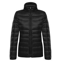 Leichte Daunenjacke Damen Steppjacke Leichter Daunenmantel Damen Stepp Winter Daunen Winterjacke Leicht Ultraleichte Dünne Übergröße Frauen Federleichte Softdaunenjacke Übergangsjacke Down Schwarz M von Pengniao