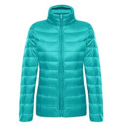 Leichte Daunenjacke Damen Steppjacke Leichter Daunenmantel Damen Stepp Winter Daunen Winterjacke Leicht Ultraleichte Dünne Übergröße Frauen Federleichte Softdaunenjacke Übergangsjacke Down Blau XL von Pengniao