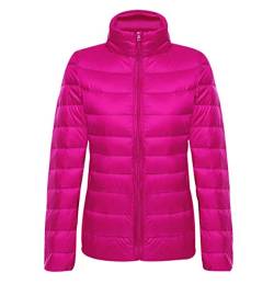 Leichte Daunenjacke Damen Steppjacke Leichter Daunenmantel Damen Stepp Winter Daunen Winterjacke Leicht Ultraleichte Dünne Übergröße Frauen Federleichte Softdaunenjacke Übergangsjacke Down Rosa L von Pengniao