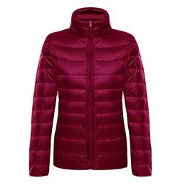 Leichte Daunenjacke Damen Steppjacke Leichter Daunenmantel Damen Stepp Winter Daunen Winterjacke Leicht Ultraleichte Dünne Übergröße Frauen Federleichte Softdaunenjacke Übergangsjacke Down Rot 2XL von Pengniao