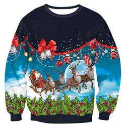 Ugly Weihnachtspullover Herren Lustige Xmas Pullover Weihnachten 3d Damen Hässliche Weihnachtspulli Sweatshirt Weihnachts Santa Pullis Christmas Sweater Weihnachtspullis Pärchen Winterpullover XL von Pengniao