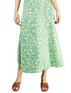 People Tree Damen Alison Rock mit Feld-Print, Mehrfarbig auf Greenbriar, 34 von People Tree