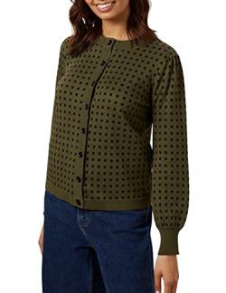 People Tree Damen Marley Strickjacke, Khaki und Schwarz, 36 von People Tree