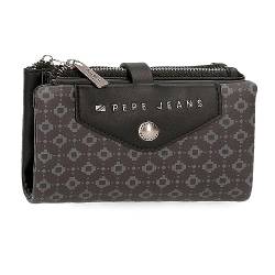 Pepe Jeans Bethany Geldbörse mit Kartenfach, Schwarz, 14,5 x 9 x 2 cm Kunstleder, Schwarz, Talla única, Brieftasche mit Kartenhalter von Pepe Jeans