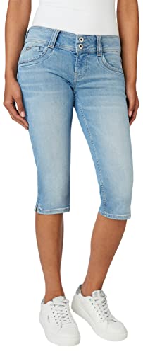 Pepe Jeans Damen Gen Crop Shorts, Blue (Denim-NB8), 24W von Pepe Jeans