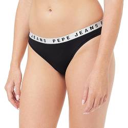 Pepe Jeans Damen Logo-tanga Unterwäsche im Bikini Stil, Schwarz, M EU von Pepe Jeans