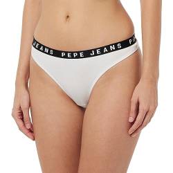 Pepe Jeans Damen Logo-tanga Unterwäsche im Bikini Stil, Weiß, M EU von Pepe Jeans