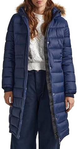 Pepe Jeans Damen May Long Puffer Jacket, Blue (Dulwich), S von Pepe Jeans