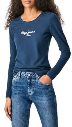 Pepe Jeans Damen New Virginia Ls N T-Shirt, Marineblau, L von Pepe Jeans