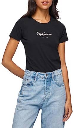 Pepe Jeans Damen New Virginia Ss N T-Shirts, 999black, S von Pepe Jeans