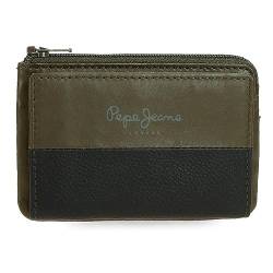 Pepe Jeans Dual Geldbörse Grün 11 x 7 x 1,5 cm Leder, grün, Talla única, geldbörse von Pepe Jeans