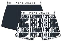 Pepe Jeans Herren Allover Logo Tk 2P Trunks, Blue (Dulwich Blue), L (2er Pack) von Pepe Jeans