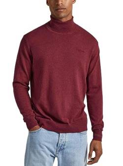 Pepe Jeans Herren Andre Turtle Neck Pullover Sweater, Red (Burgundy), S von Pepe Jeans