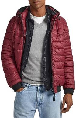 Pepe Jeans Herren Billy Puffer Jacket, Red (Burgundy), XL von Pepe Jeans