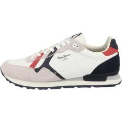 Pepe Jeans Herren Brit Road M Sneaker, Weiß (Weiß), 12 von Pepe Jeans