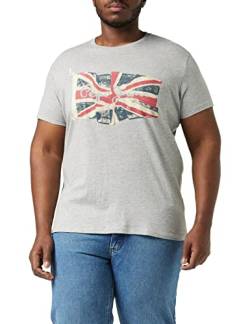 Pepe Jeans Herren Flag Logo N T-Shirt, Grey (Grey Marl), XXL von Pepe Jeans