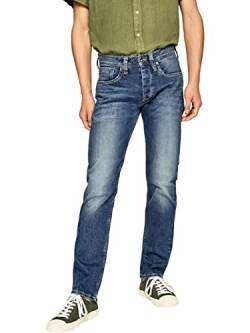 Pepe Jeans Herren Jeans Cash - Regular Fit - Blau - Streaky Stretch Medium W28-W40 98% Baumwolle, Größe:34W / 32L, Farbvariante:Streaky Stretch Medium Z23 von Pepe Jeans