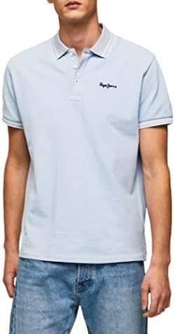 Pepe Jeans Herren Jett Polo, Blue (Bleach Blue), XS von Pepe Jeans