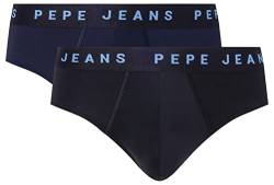Pepe Jeans Herren Logo Bf Lr 2P Briefs, Blue (Dulwich Blue), M (2er Pack) von Pepe Jeans