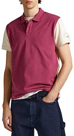 Pepe Jeans Herren Longford Polo Shirt, Red (Crushed Berry), L von Pepe Jeans