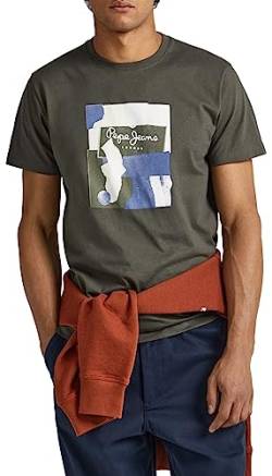 Pepe Jeans Herren Oldwive T-Shirt, Green (Olive), XS von Pepe Jeans